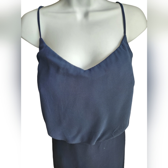 Bill Levkoff Navy Chiffon Flowy Formal Maxi Dress Size 20 - Picture 2 of 4